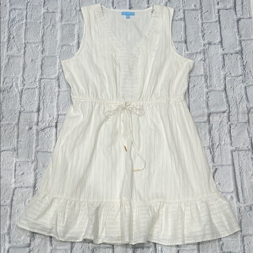 Draper James White Tie Waist Dress